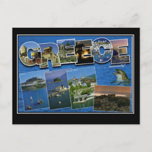 Griekenland Vintage Travel Briefkaart Hallo