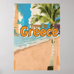 Griekenland Vintage vakantieposter Poster