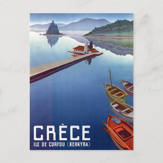 Griekenland, vissersvaartuigen op Kerkyra, eiland  Briefkaart (Voorkant)