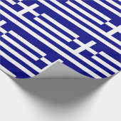 Griekenland Vlag Blauw Wit strepen en kruis Cadeaupapier (Hoek)