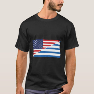 Griekenland Vlag en VS Vlag Roots Griekse afkomst T-shirt