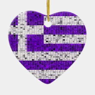 Griekenland Vlag glitter-sierplant Keramisch Ornament