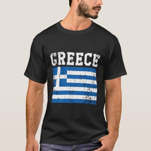 Griekenland Vlag Griekse roots T-shirt (Voorkant)