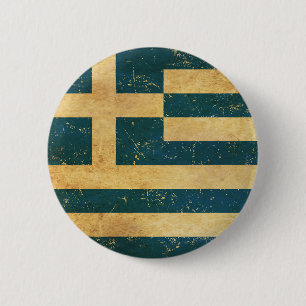 Griekenland Vlag Grunge Button