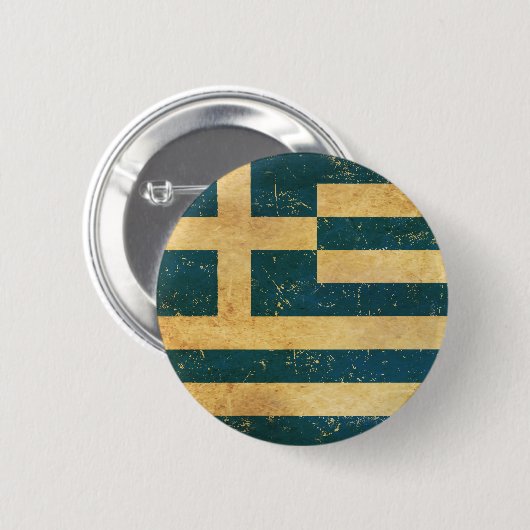 Griekenland Vlag  Grunge Button (Voorkant /achterkant)