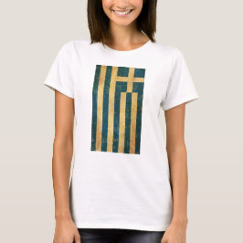 Griekenland Vlag Grunge Dames Wit T-shirt