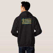 Griekenland Vlag  Grunge Mannen Hoodie (Achterkant volledig)