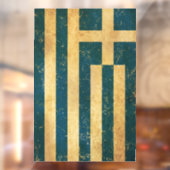 Griekenland Vlag Grunge Raamsticker (Vel 2)