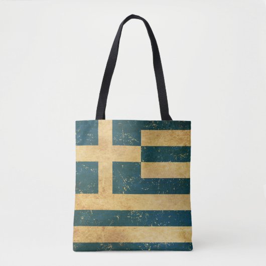 Griekenland Vlag  Grunge Tote Bag (Voorkant)