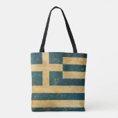 Griekenland Vlag  Grunge Tote Bag (Achterkant)