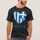 Griekenland Vlag Hart Noodlijdend Mannen T-shirt (Voorkant)