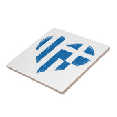 Griekenland Vlag Hart Verdrietig Ontwerp Keramisch Tegeltje (Zijkant)