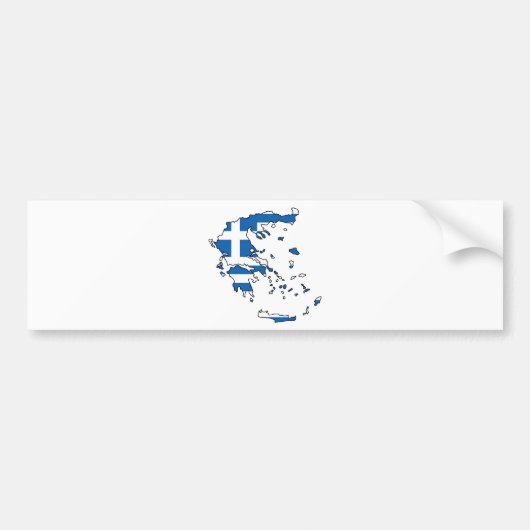 Griekenland - vlag Kaart GR Bumpersticker (Voorkant)