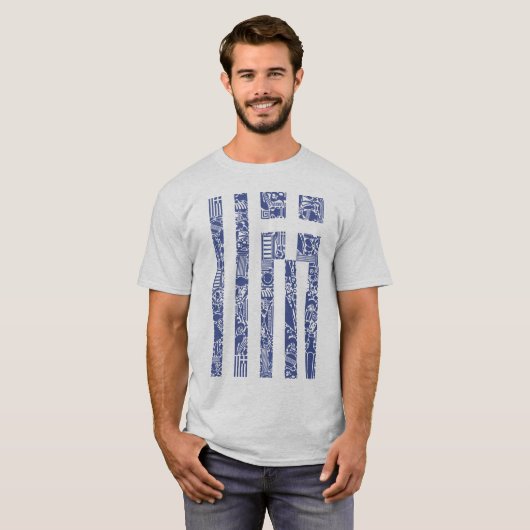Griekenland Vlag Patriottisch Grieks T-shirt (Voorkant volledig)