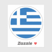 Griekenland Vlag Ronde Sticker (Vel)