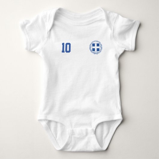 Griekenland Voetbal Custom Naam & Nummer Romper (Voorkant)