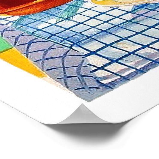 Griekenland, vruchten op tafel, uitzicht van het v poster (Hoek)