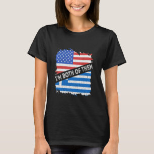 Griekenland VS Amerika Ik ben beiden Grieks trots T-shirt