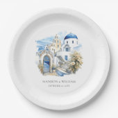 Griekenland Waterverf gepersonaliseerde minimale b Papieren Bordje (Voorkant)