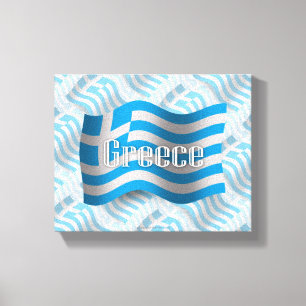 Griekenland Waving Flag Canvas Afdruk