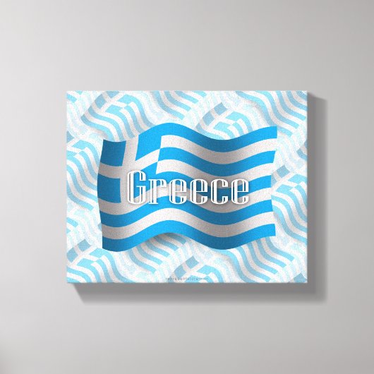 Griekenland Waving Flag Canvas Afdruk (Voorkant)
