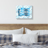 Griekenland Waving Flag Canvas Afdruk (Insitu (Slaapkamer))