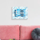 Griekenland Waving Flag Canvas Afdruk (Insitu (Woonkamer))