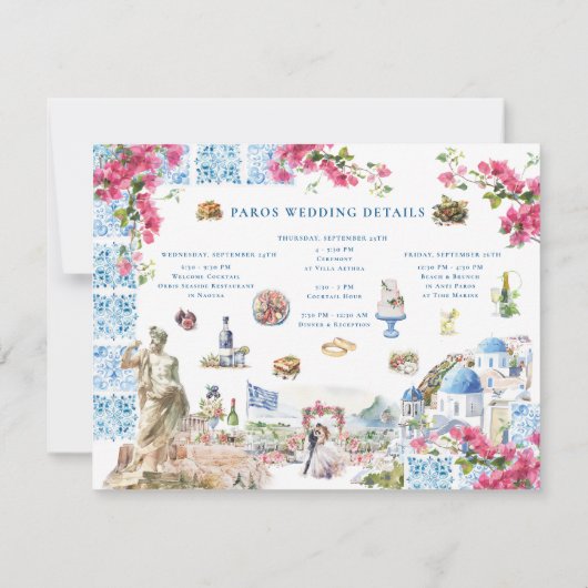 Griekenland Wedding Weekend Welkom Digitaal Kaart (Achterkant)