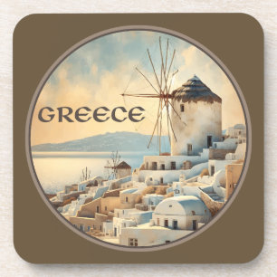 Griekenland Windmolens van Mykonos Bier Onderzetter