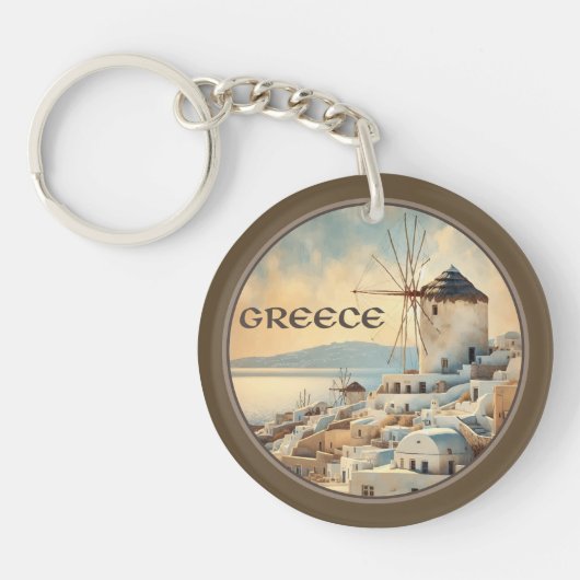 Griekenland Windmolens van Mykonos Sleutelhanger (Voorkant)