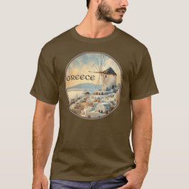 Griekenland Windmolens van Mykonos T-shirt