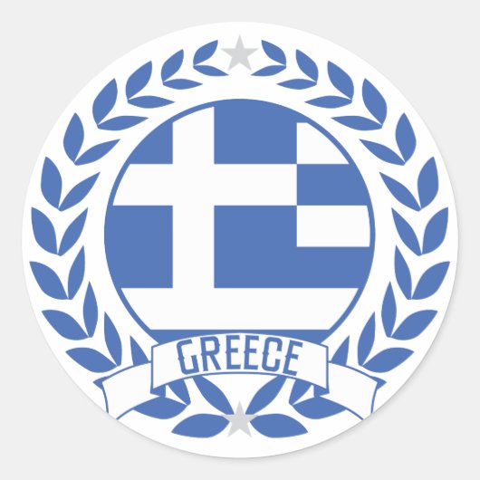 Griekenland Wreath Ronde Sticker (Voorkant)