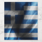 Griekenland zijde vlag wijn etiket (Enkel label)