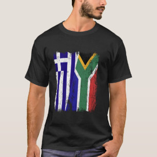 Griekenland Zuid-Afrika Halve vlag Grieks Zuid-Afr T-shirt