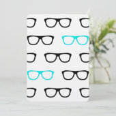 griekglazen blauw geek bruiloft kaart (Staand voorkant)