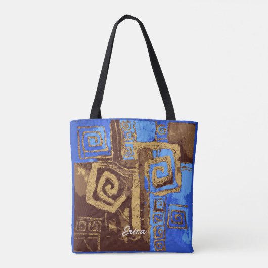 Grieks Abstract Tas met eigen kunst (Achterkant)