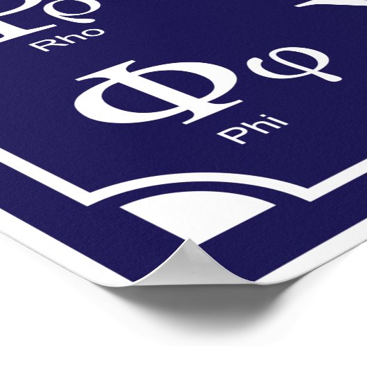 Grieks Alfabet Blue Poster (Hoek)