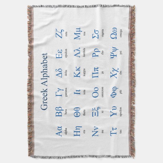 Grieks alfabet deken (Voorkant Verticaal)