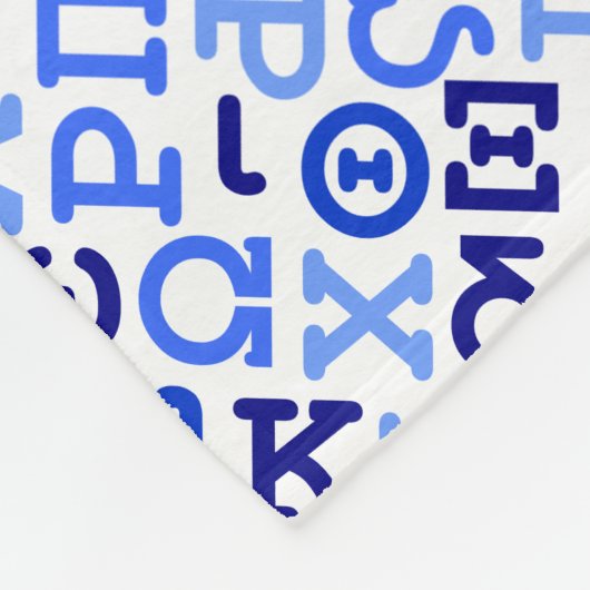 Grieks alfabet fleece deken (Hoek)