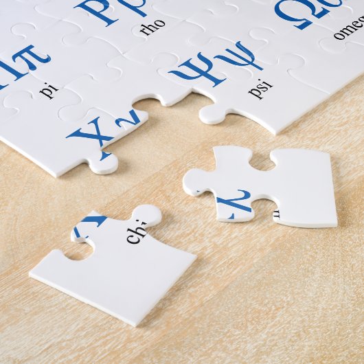 Grieks alfabet Horizontal Jigzaag Puzzle Legpuzzel (Zijkant)