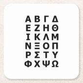 Grieks alfabet kartonnen onderzetters (Voorkant)