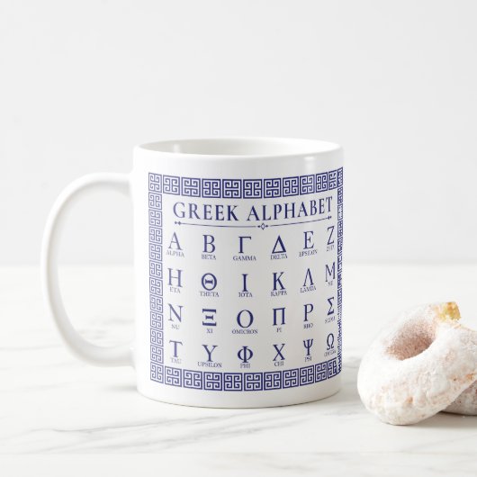 Grieks alfabet koffiemok (Met donut)