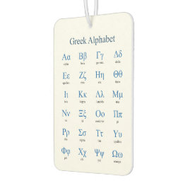 Grieks alfabet luchtverfrisser
