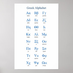 Grieks Alfabet Narrow - Verticaal Poster
