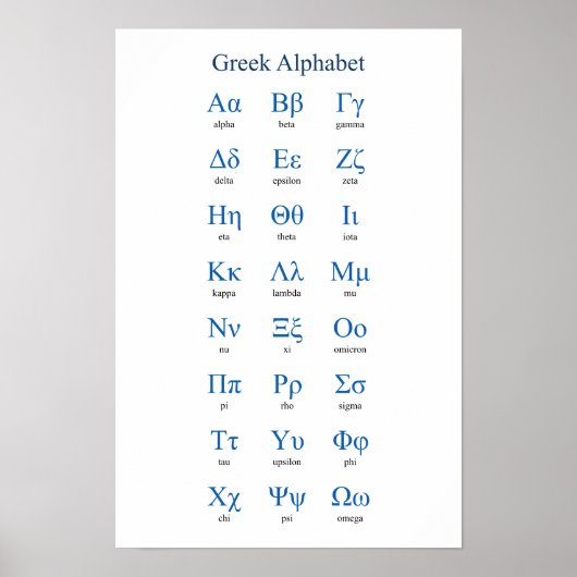 Grieks Alfabet Narrow - Verticaal Poster (Voorkant)