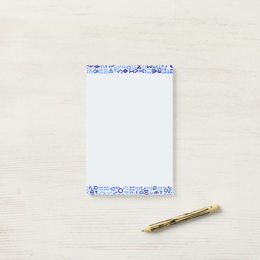 Grieks alfabet post-it® notes (Op bureau)