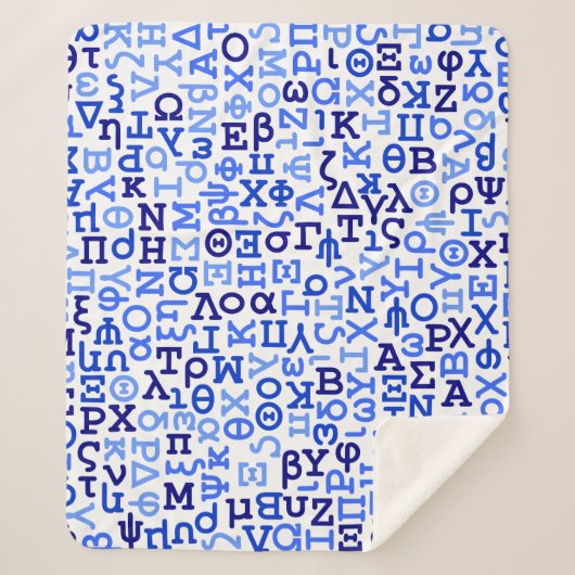 Grieks alfabet sherpa deken (Voorkant)