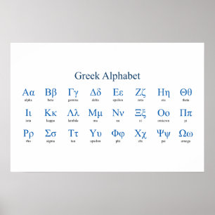 Grieks Alfabet Smal Horizontaal Poster