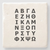 Grieks alfabet stenen onderzetter (Voorkant)