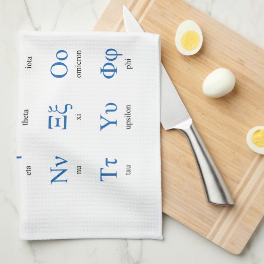 Grieks alfabet theedoek (Quarter Fold)